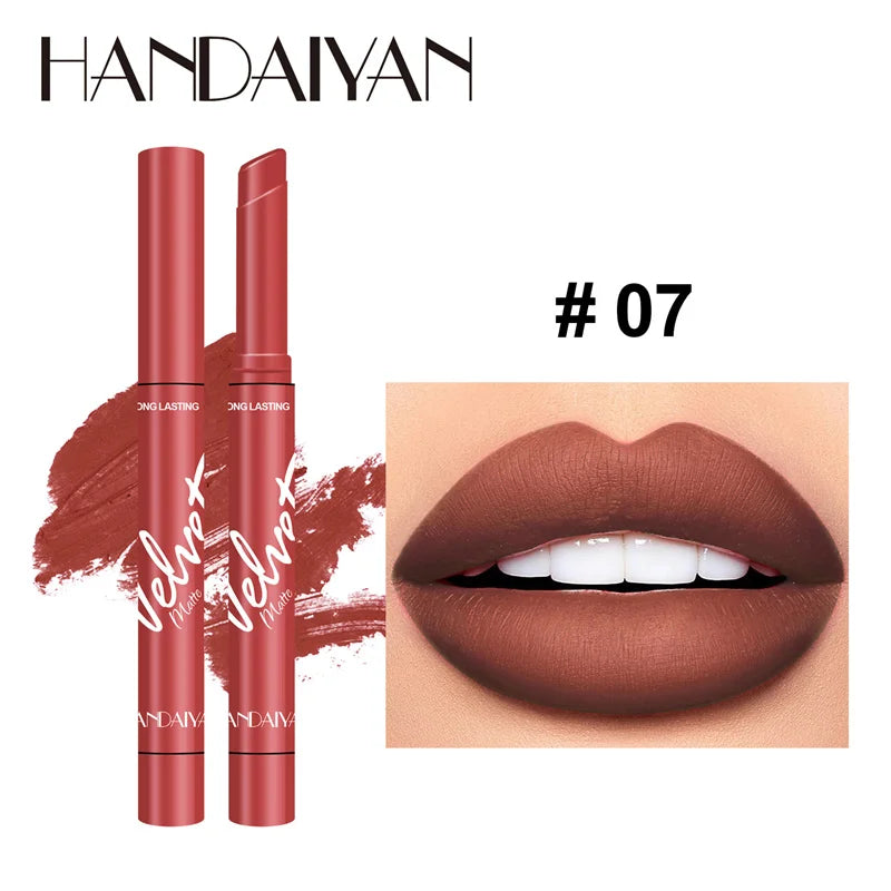 New 8 Colors Makeup Matte Lipstick Waterproof Long Lasting Lip Stick Sexy Red Pink Velvet Nude Lipsticks Make Up Woman Cosmetics Good Vibrations