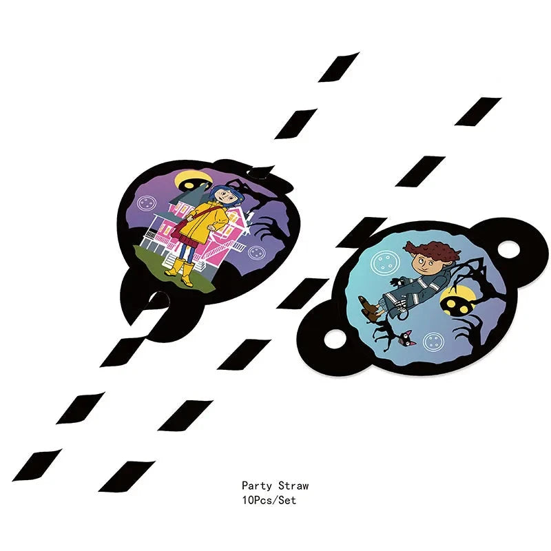 Coraline Birthday Party Decorations Supplies Coraline Balloons Decoration Happy Birthday Disposable Tableware Paper Party for Ki Good Vibrations