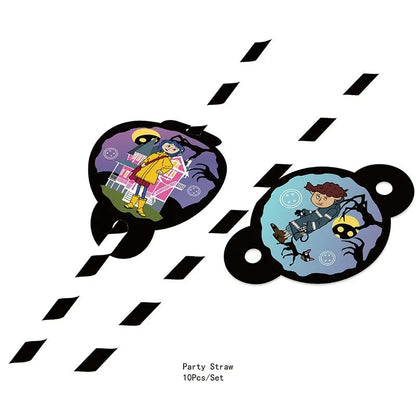 Coraline Birthday Party Decorations Supplies Coraline Balloons Decoration Happy Birthday Disposable Tableware Paper Party for Ki Good Vibrations