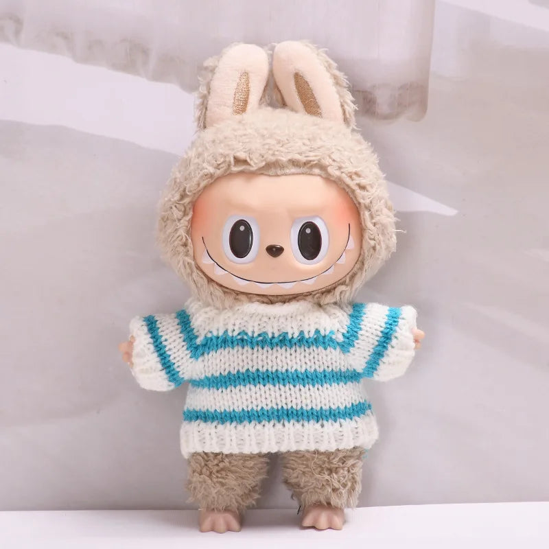 17cm Cute Mini Plush Doll'S Clothes Outfit Accessories For Korea Kpop Exo Labubu Idol Dolls Sweater Clothing DIY Kids Girl Gift Good Vibrations