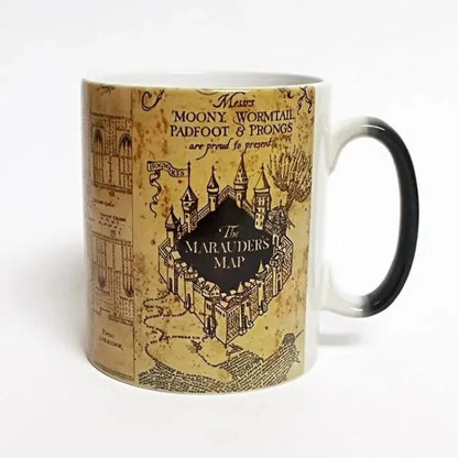 Magic Marauders Map Mug, 11oz, Color Changing Mug, Sensitive Ceramic Coffee Mugs, Tea Cup, Best Gift for Friends, Drinkware Good Vibrations