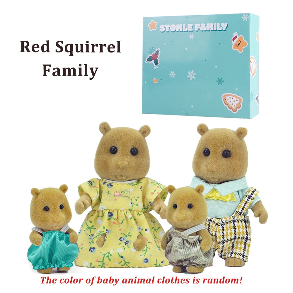 Box Packing Forest Family Reindeer Bunny Panda Animal Simulation Dollhouse Playset Play House Toy Accessories Xmas Gift for kids Good Vibrations
