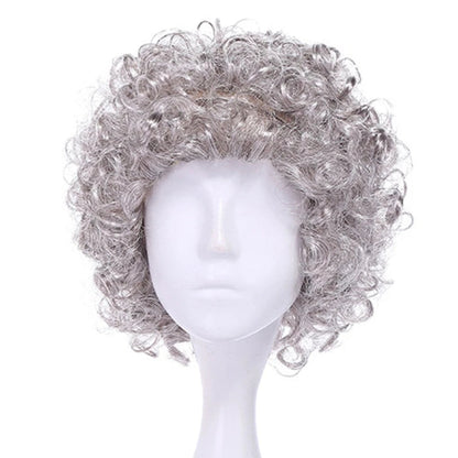 Kids Old Lady Wigs Short Gray Wigs Natural Lookings Halloween Cosplays Party Wigs Granny Costume Grandma Wigs for Girls Good Vibrations