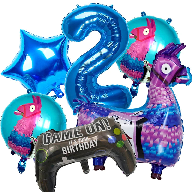 Video Game Fortnitions Birthday Party Decoration Cartoon Alpaca Llama Plate Tablecloth Baby Shower Kids Favors Party Supplies Good Vibrations