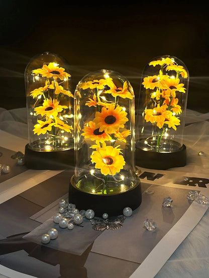 Graduation season gift small sunflower plastic set Mother's Day send wife send mother Valentine's Day eternal flower gift Birthd Good Vibrations