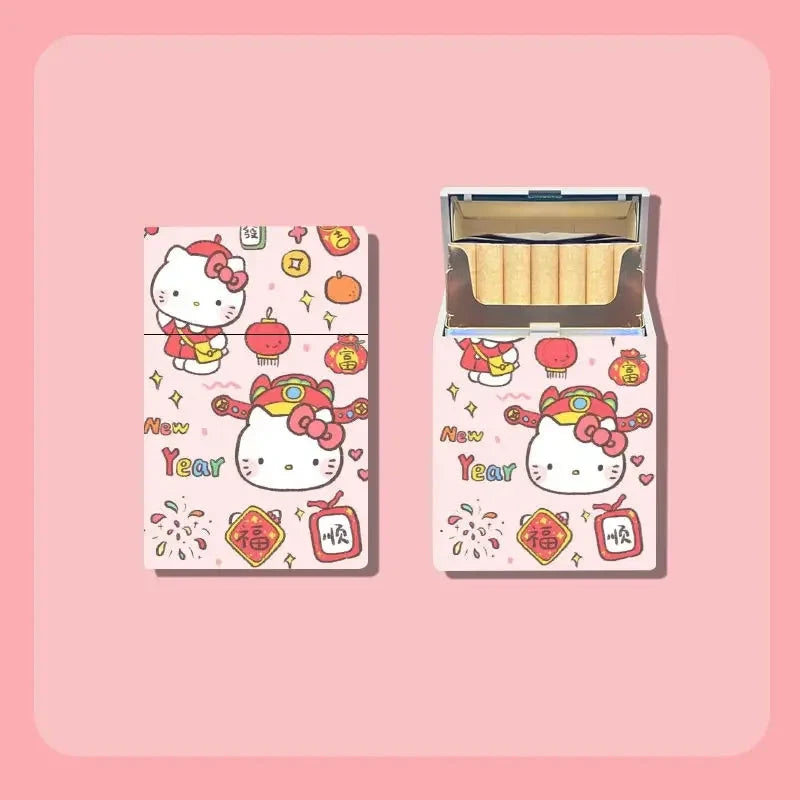Sanrio Hello Kitty plastic cigarette box 20-pack creative ultra-thin portable cigarette box gift for boyfriend and girlfriend Good Vibrations Adult Super Store