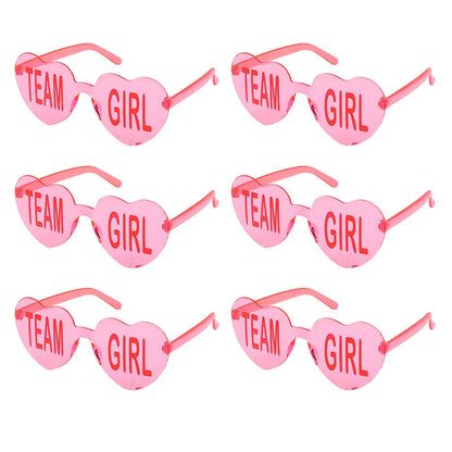 Baby Gender Reveal Party Team Boy Team Girl Glasses Decoration Supplies Blue and Pink Sunglasses Photo Props Guests Gift Favors Good Vibrations