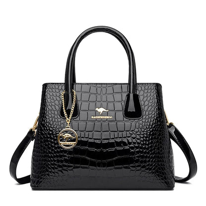 Luxury Patent Leather Crossbody Bags Women Crocodile Pattern Sac 2024 Large Capacity Ladies Shoulder Tote Bags Designer Purse Good Vibrations
