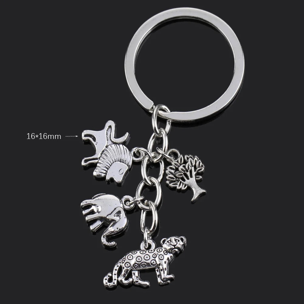 Fashion Animal Women Keychain Car Moon Cat Dog Love Heart Key Chain Friends Gift Jewelry Bag Pendant Wing Evil Eye Angel Turtles Good Vibrations