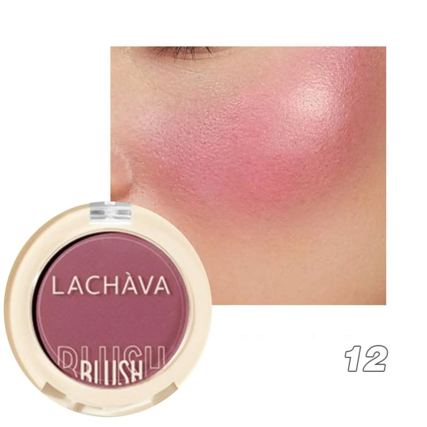 1PC Monochrome Blush Palette, Low Saturation Powder, Matte Effect, Pink/red, Long-lasting, Suitable for Date and Daily Needs Good Vibrations