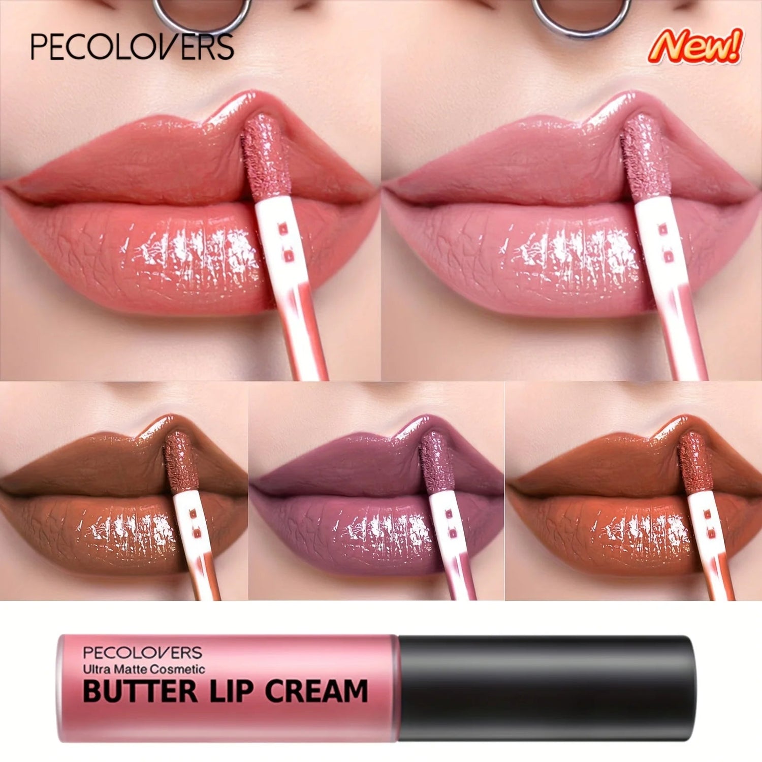 Butter Lip Cream Liquid Lipstick, Non-Sticky, Moisturizing High Pigment For Nude Red Sexy Lip Makeup Cosmetic Good Vibrations