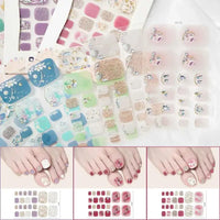 Nail Polish Film Toenail Stickers Solid Color Glitter Toe Nail Art Sticker DIY Waterproof Adhesive Nail Wraps Decals Decors Good Vibrations