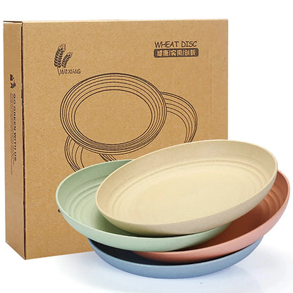 Fork Spoon Chopsticks Bowls Cup Dish Dinnerware Set High Grade Wheat Straw Tableware Children's Unbreakable Dishes Camping Set Good Vibrations