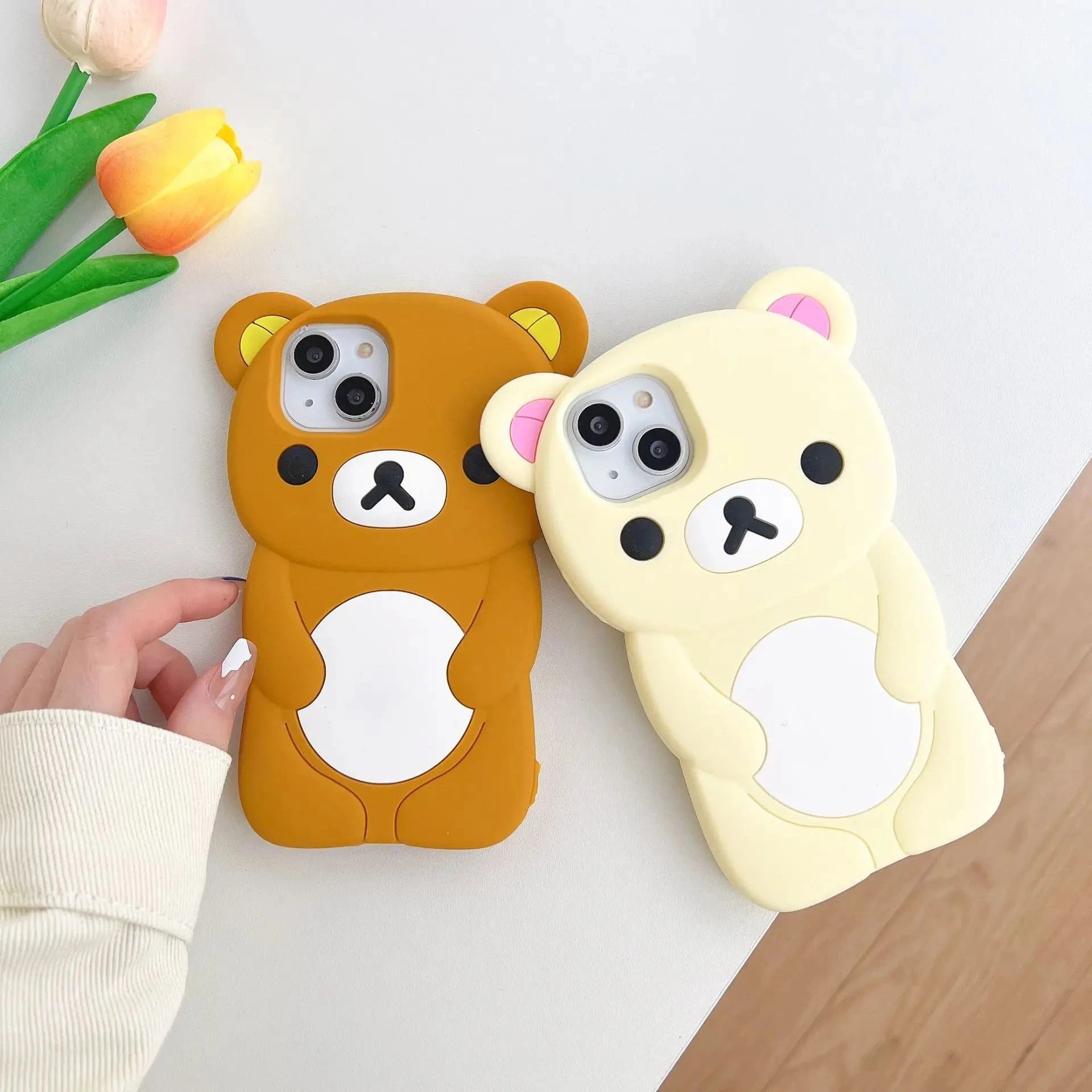Rilakkuma Bear Silicone Soft Cover Case For iPhone 17 16 15 14 13 12 11 Pro Max mini Plus Xs XR 6 7 8 Plus Good Vibrations