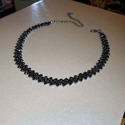 Luxury Shiny Full Rhinestone Choker Necklace for Women Personalized Geometric Crystal Necklaces Wedding Jewelry Party Gifts Good Vibrations Adult Super Store