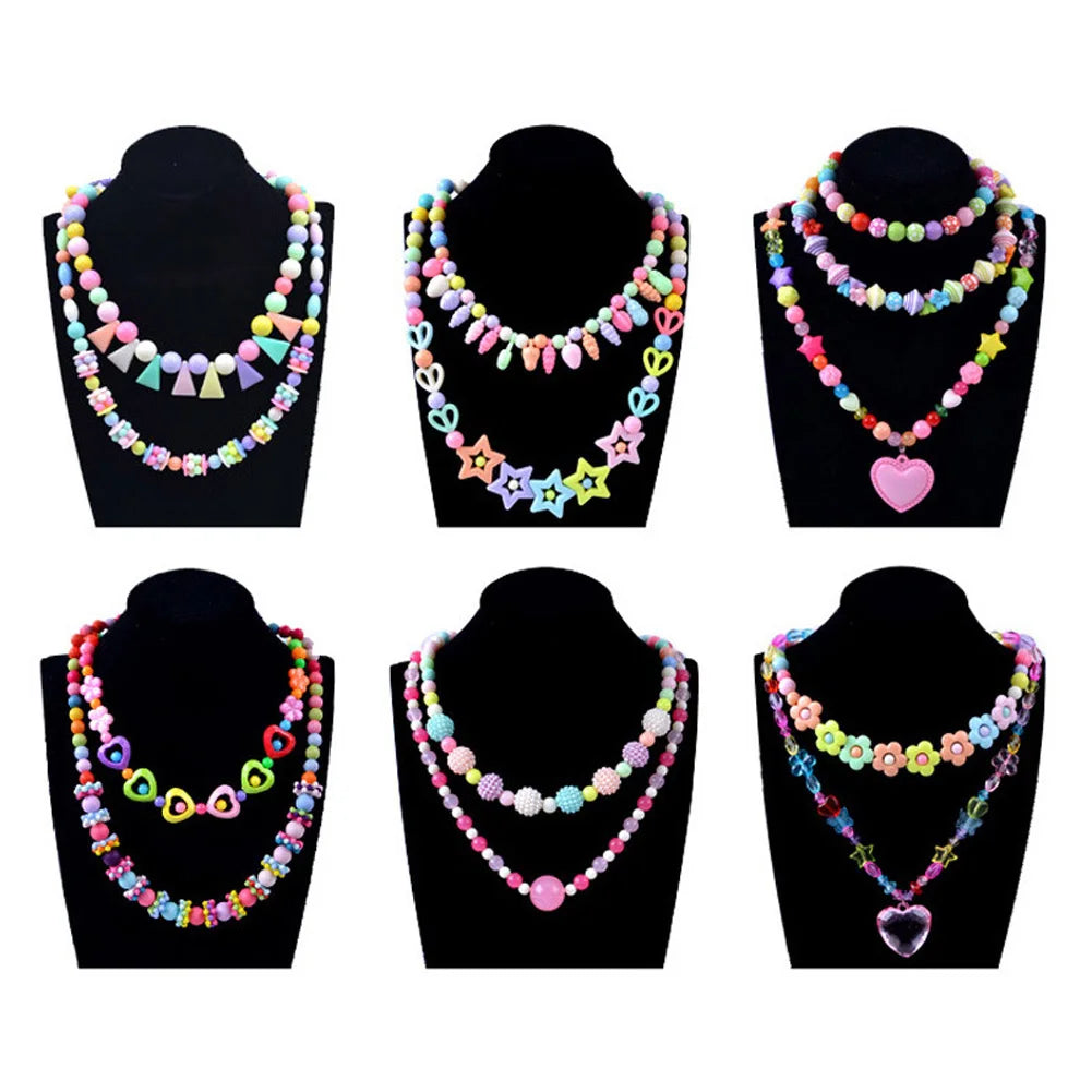 500pcs DIY Handmade Beaded Children's Toy Creative Loose Spacer Beads Crafts Making Bracelet Necklace Jewelry Kit Girl Toy Gift Good Vibrations