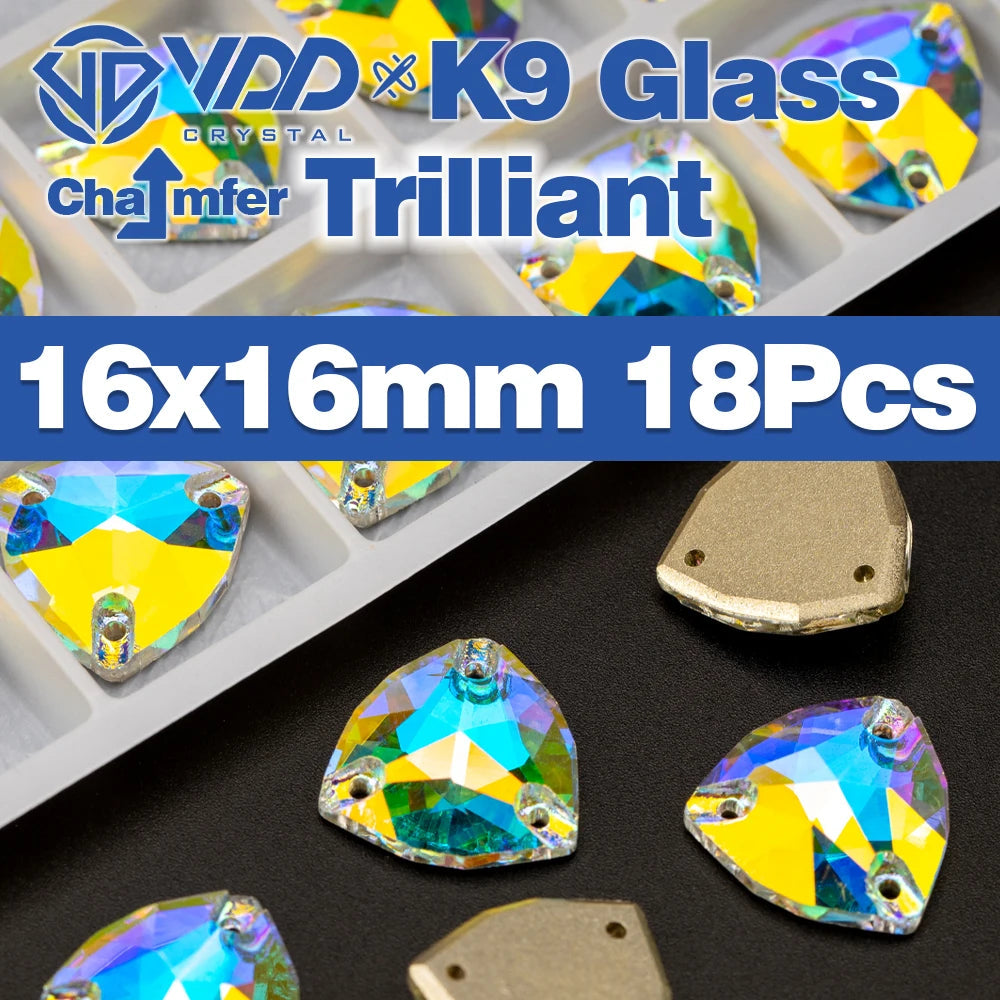 VDD Chamfer AAAAA Top Quality K9 Glass Sew On Rhinestones Sewing Crystal AB Flatback Stone For Clothes Accessories Wedding Dress Good Vibrations