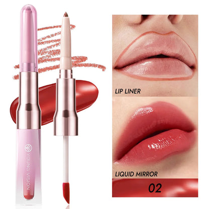 YOUNG VISION 6 Color Double-ended Lip Liner and Lip Gloss Shaping Waterproof to Create Beautiful Lip Makeup Good Vibrations