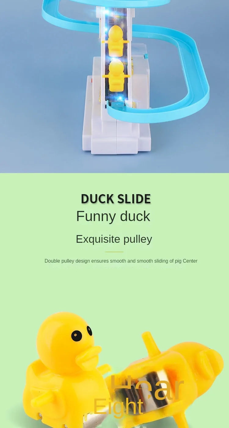 Children's ducklings climb stairs, cute ducks climb stairs, baby electric singing toys, duck slides Good Vibrations