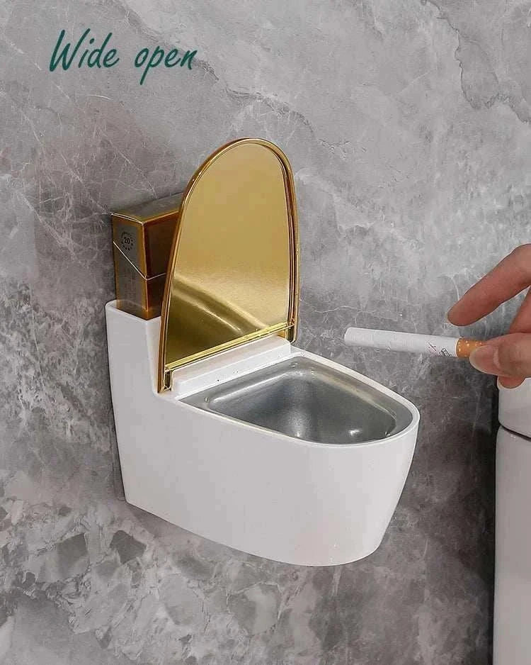 Creative Toilet Ashtray Home Bathroom Storage Cigarette Case with Lid Wall-mounted Plastic Ashtray Suitable for Home Office Use Good Vibrations Adult Super Store