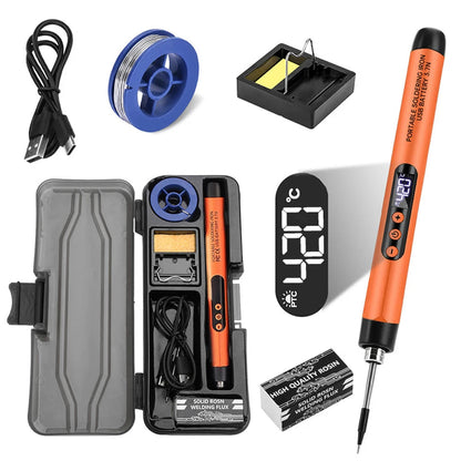 USB digital display soldering iron Type C interface mini soldering iron set 260-420 ℃ five temperature switching Good Vibrations