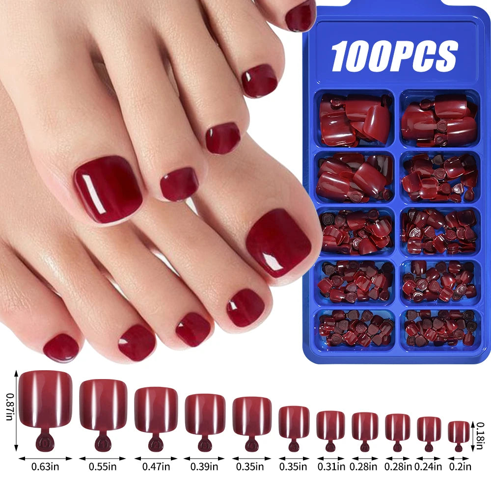 100Pcs Light Pink Press on Nails Short Medium Square Wearable Fake Nails Tips 10 sizes Full Cover False Nails Finger Decoration Good Vibrations