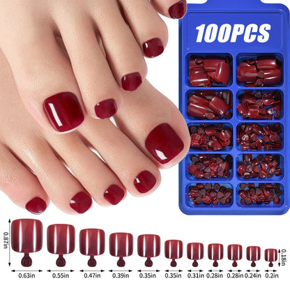 100Pcs Light Pink Press on Nails Short Medium Square Wearable Fake Nails Tips 10 sizes Full Cover False Nails Finger Decoration Good Vibrations