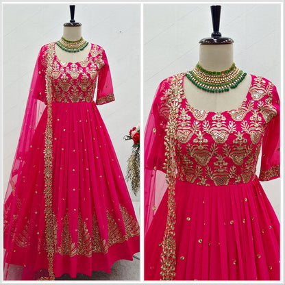 Designer Wedding Dresses Elegant Party Wear Gown with Pendant and Beautiful Dupatta Good Vibrations