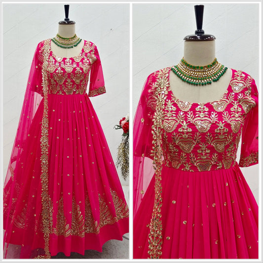 Designer Wedding Dresses Elegant Party Wear Gown with Pendant and Beautiful Dupatta Good Vibrations