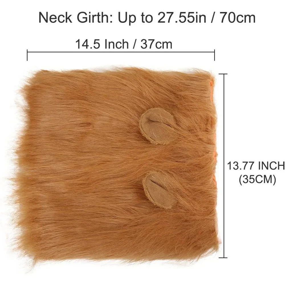 Cute Pet Dog Cosplay Clothes Lion Mane For Dog Costumes Realistic Lion Wig For Medium to Large Dogs With Ear Pet Accessories Good Vibrations