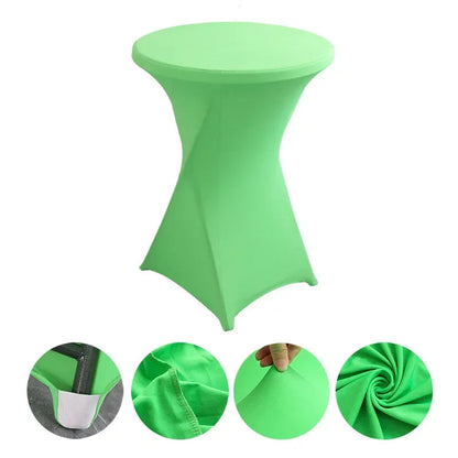 Wedding Birthday Party Decoration Cocktail Spandex Table Covers Round Cloth High Bar Banquet Hotel  Show Solid Colour Good Vibrations