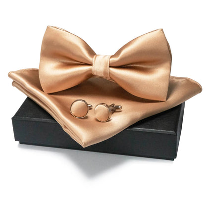 EASTEPIC Men's Bow Tie Sets Including Cufflinks and Handkerchieves Bow Ties with Adjustable Straps for Formal Occasions Good Vibrations