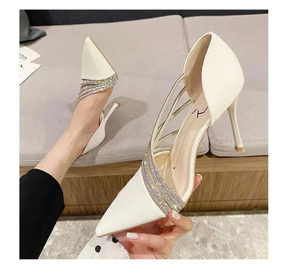 Women Evening Party High Heels New  Pumps Elegant Ladies Pointed To Black  Strappy Stripper Shoes for Women Good Vibrations