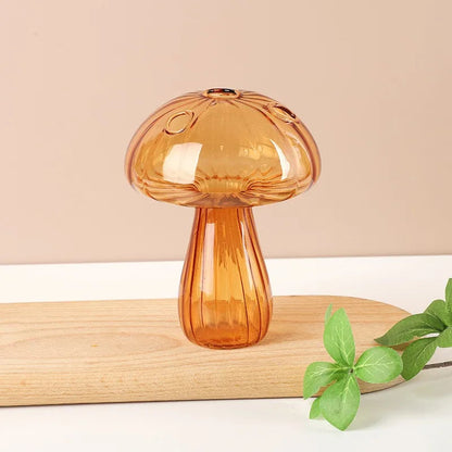 Transparent Jelly Color Mushroom Glass Vase Aromatherapy Bottle Home Small Vase Hydroponic Flower Pot Simple Table Decoration Good Vibrations