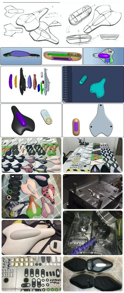 Bicycle seat look-alike massager for men and women, massage and relaxation device.