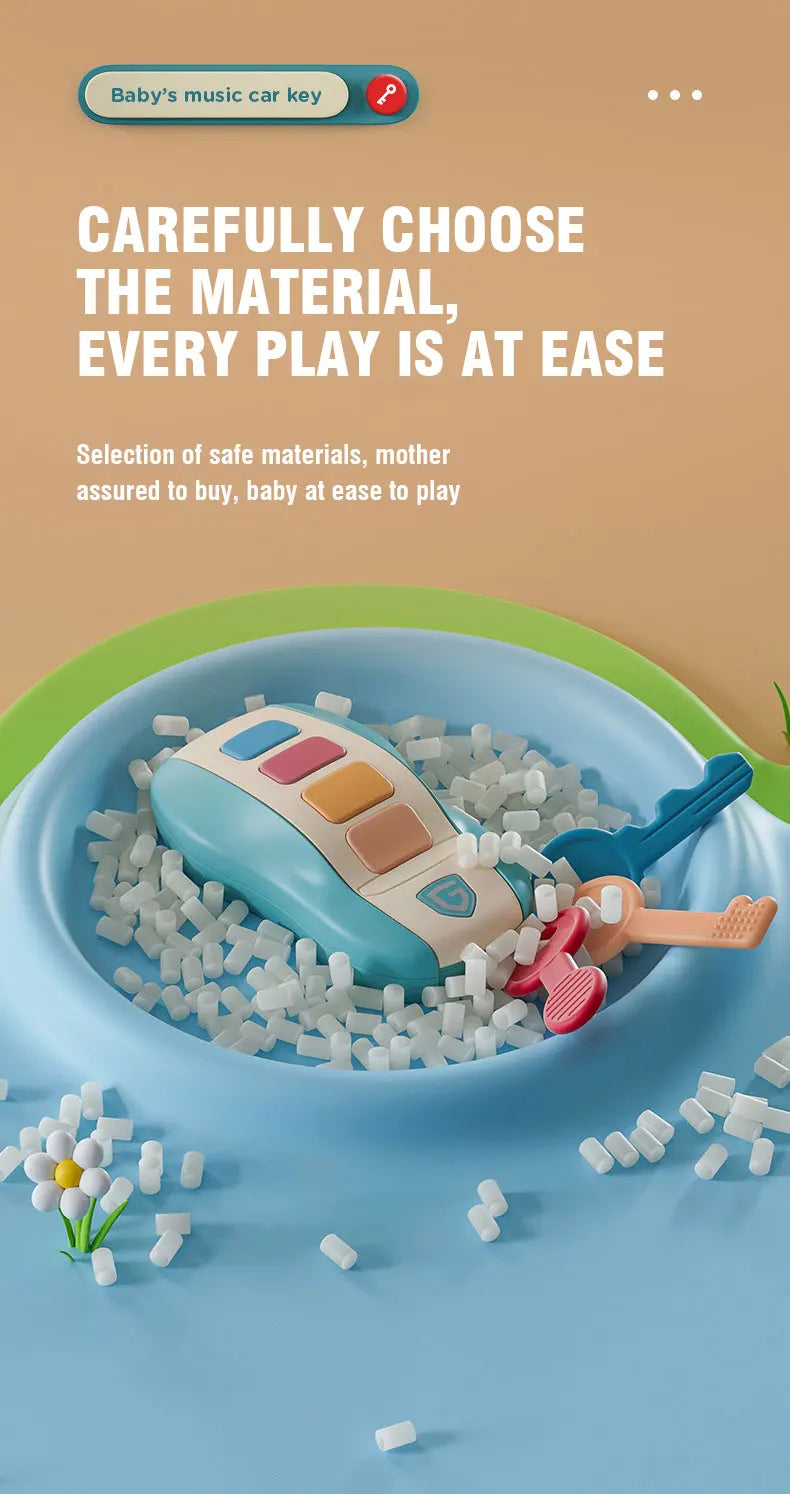 Music Car Key Baby Toys Pretend Play Simulated Car Key Smart Remote Car Voices Baby Educational Toys for Children Music Toy Gift Good Vibrations