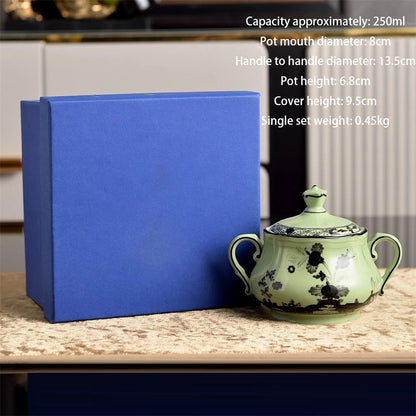Italian Ceramic Tableware Household Jewelry Box Teapot Sugar Pot Milk Pot Kitchen Supplies Dim Sum Plate Fruit Plate Tableware Good Vibrations