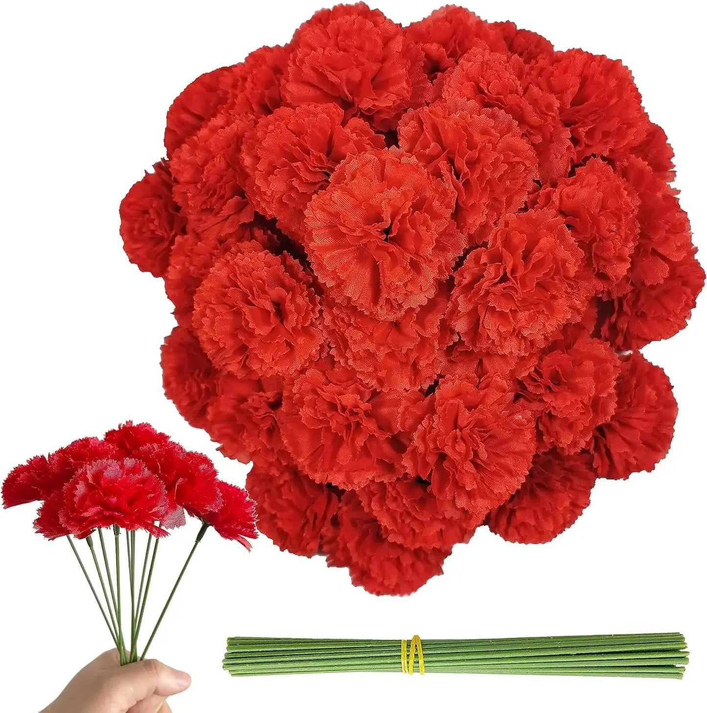 50Pcs Mexican Marigold Artificial Flowers for Day of The Dead Diwali Home DIY Craft Party Halloween Dia De Los Muertos Decor Good Vibrations