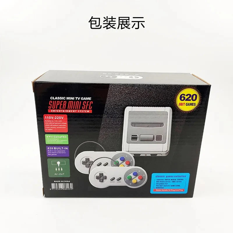 Super Mini SFC Game Consle Built-in 620 Dual Gamepad AV HDMI Output 8Bit TV Game Box Classic SNES Good Vibrations