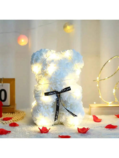 Rose Teddy Bear Artificial Flower Anniversary Valentines Day Birthday Gift Mothers Day Mom Gifts Girlfriend Birthday Gifts Women Good Vibrations