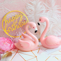 Pink Flamingo Cake Toppers Girls Flamingo Themed Birthday Pary Cake Decoration Hawaiian Summer Wedding Party Decoration Supplies Good Vibrations