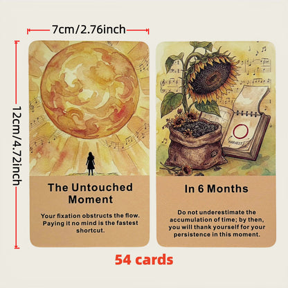 English Oracle Cards 54 Pieces Time and Cycle Divination, European Healing Meditation Spiritual Gift, Tarot Deck Good Vibrations
