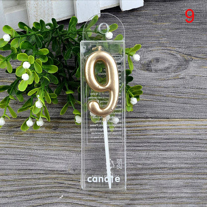 1Pcs Gold Happy Birthday Number Cake Candles 0 1 2 3 4 5 6 7 8 9 Cake Topper Kids Girls Boys Bar Baby Party Supplies Decoration Good Vibrations