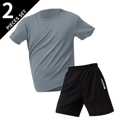 2/4/6 Pcs Plus Size Men's Quick-drying Short-sleeved Shorts Suit Men's Leisure Sports Running Fitness T-shirt Joker Shorts Teen Good Vibrations