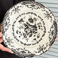 Dinner Set Retro Nordic Flower Pattern Disc Ceramic Elegant Dinner Plate Exquisite Round Shallow Plate Kitchen Good Vibrations