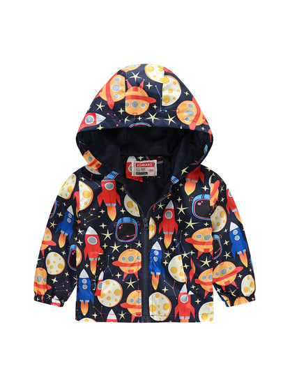 Spring and Autumn New Boys' 1-7 Year Old Fashionable Lightweight Hat Jacket Small Coat Children's Clothing Good Vibrations