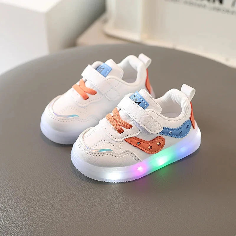 Autumn Light Baby Boy Girls Casual Shoes Outdoor Soft Sole Cute Print Sports Child Sneakers Non-slip Design Kids Shoe Size 21-30 Good Vibrations