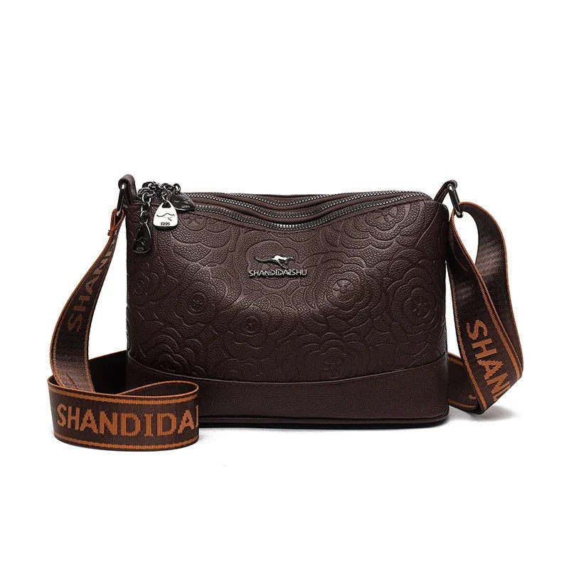 3 Pocket Design Women's Handbag Large Capacity PU Leather Women Tote Bags Fashionable Printing Simple Female Crossbody Bolsas Good Vibrations