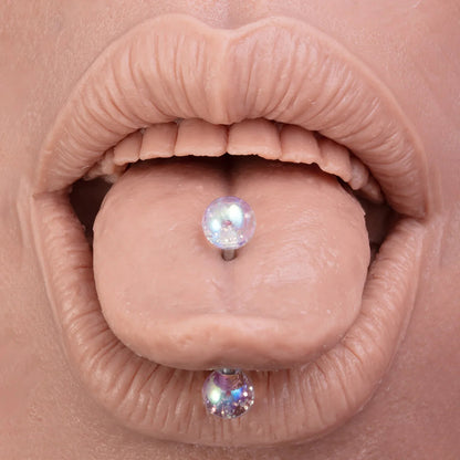 8/16/24PCS Candy Color Tongue Rings Acrylic Ball Nipple Ring Piercing 14G Stainless Steel Barbell Tongue Jewelry for Women 15mm Good Vibrations