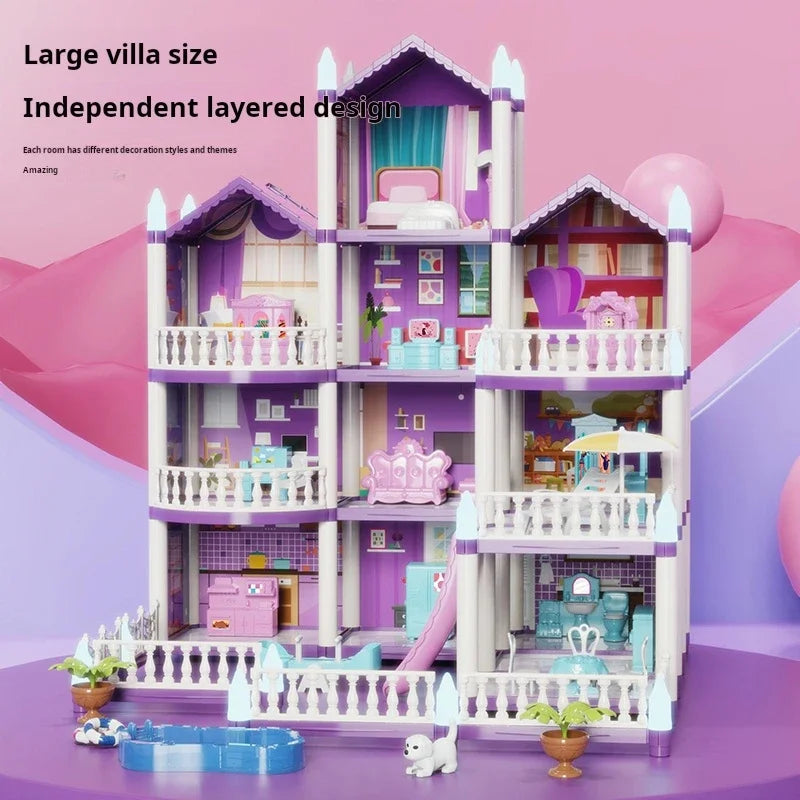 Puzzle DIY Toy Villa Houseplay Educational Large Size Bigger Enjoyable And Fun Doll House House Set Of Toys Good Vibrations